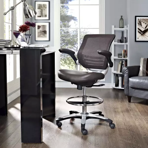 EEI-211-BRN Edge Drafting Chair Brown