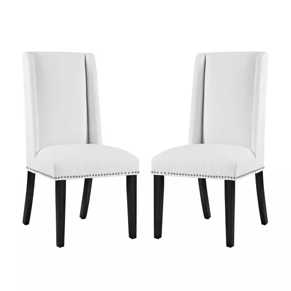 EEI-2747-WHI-SET Baron Dining Chair Vinyl (Set of 2) White