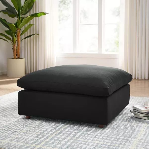 EEI-3318-BLK Modway Commix Down Filled Overstuffed Ottoman in Black