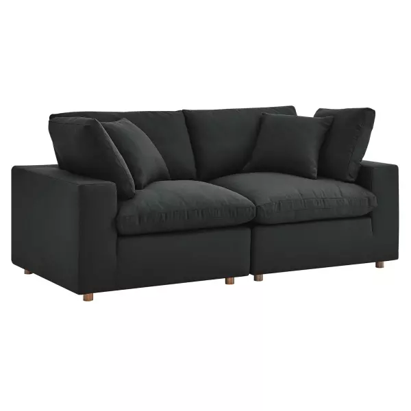 EEI-3354-BLK Modway Commix Down Filled Overstuffed 2-Piece Sectional Sofa in Black