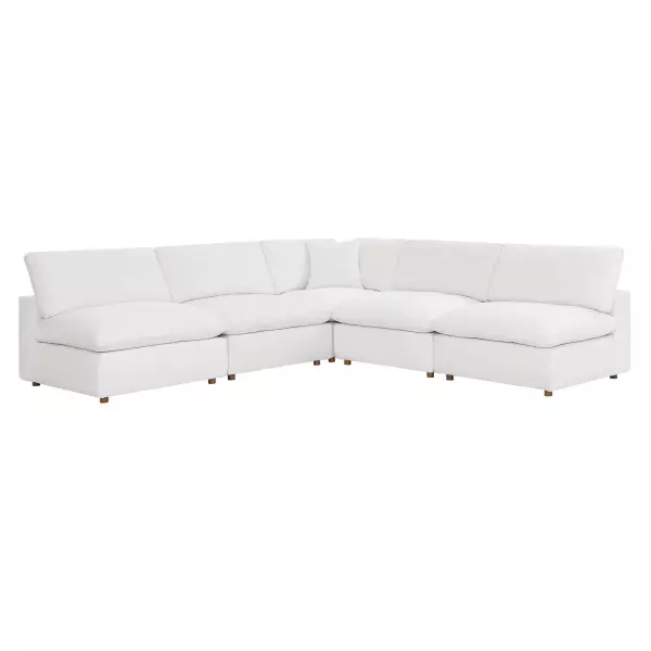 EEI-3360-PUW Modway Commix Down Filled Overstuffed 5-Piece Armless Sectional Sofa