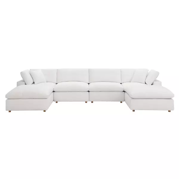 EEI-3362-PUW Modway Modway Commix Down Filled Overstuffed 6-Piece Sectional Sofa in White