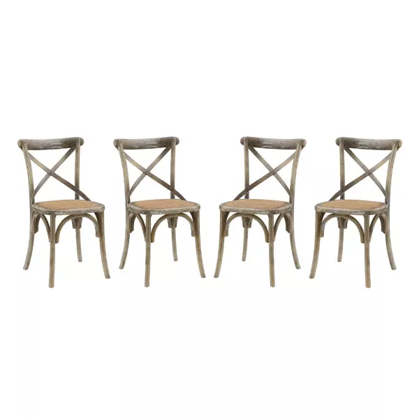 EEI-3482-GRY Gear Dining Side Chair (Set of 4) Gray