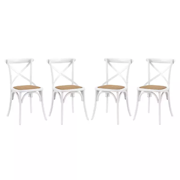 EEI-3482-WHI Gear Dining Side Chair (Set of 4) White
