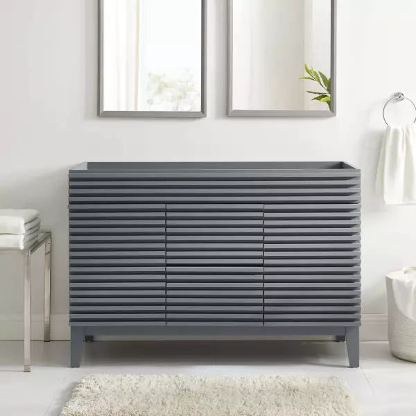 EEI-4342-GRY Render 48" Double Bathroom Vanity Cabinet