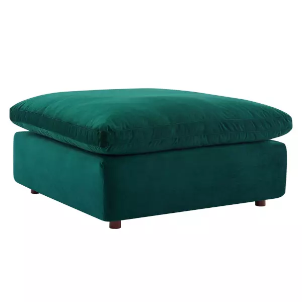 EEI-4365-GRN Modway Commix Down Filled Overstuffed Performance Velvet Ottoman Green
