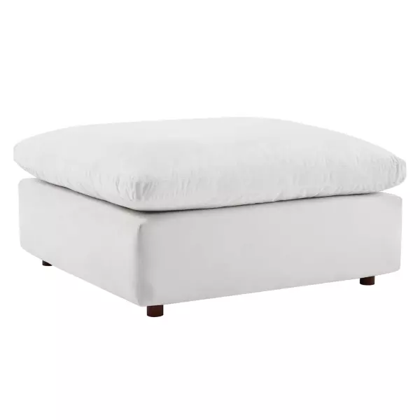 EEI-4365-WHI Modway Commix Down Filled Overstuffed Performance Velvet Ottoman White