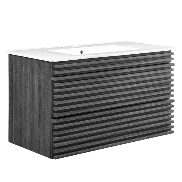 EEI-4436-CHA-WHI Render 36" Wall-Mount Bathroom Vanity