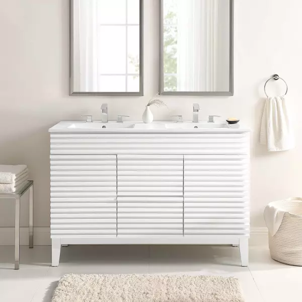 EEI-4441-WHI-WHI Render 48" Double Sink Bathroom Vanity