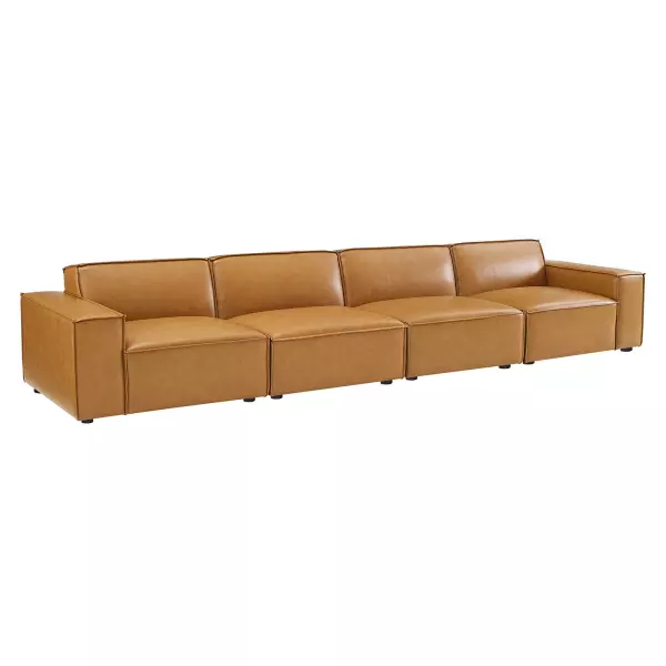 EEI-4710-TAN Restore Vegan Leather 4 Piece Sofa in Tan