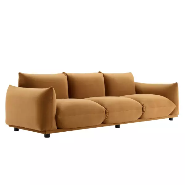 EEI-5470-COG Copious Performance Velvet Sofa Cognac
