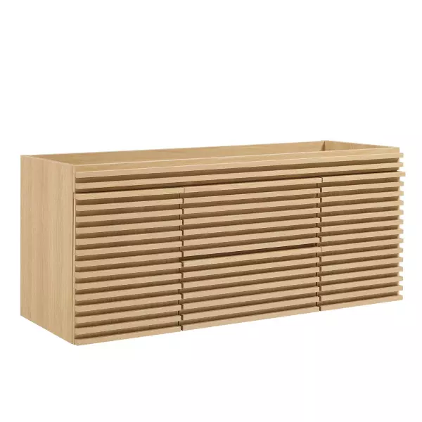 EEI-5866-OAK Render 48" Wall-Mount Bathroom Vanity Cabinet