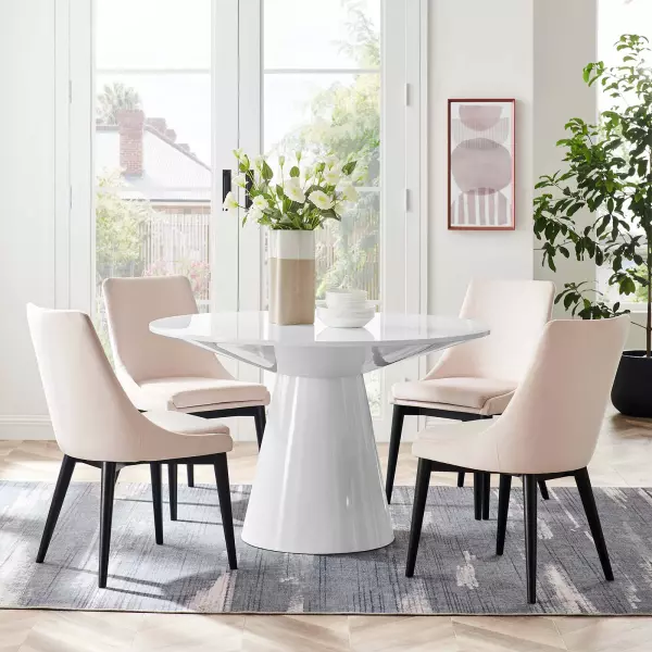 EEI-6101-WHI Provision 47" Round Dining Table in White