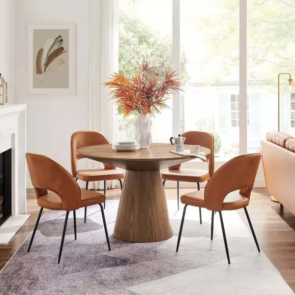 EEI-6102-WAL Provision 47" Round Dining Table in Walnut