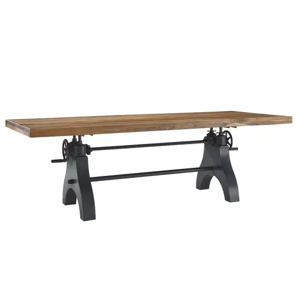 EEI-6149-BLK-NAT Genuine 96" Adjustable Height Dining and Conference Table