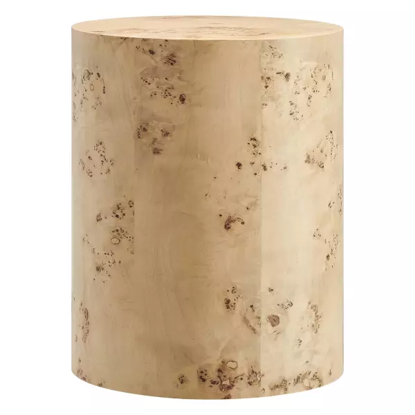 EEI-6271-NAB Cosmos 16" Round Burl Wood Side Table