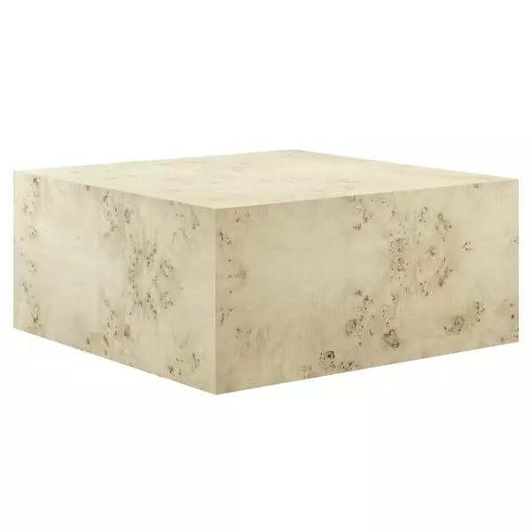 EEI-6272-BLB Cosmos 36" Square Burl Wood Coffee Table