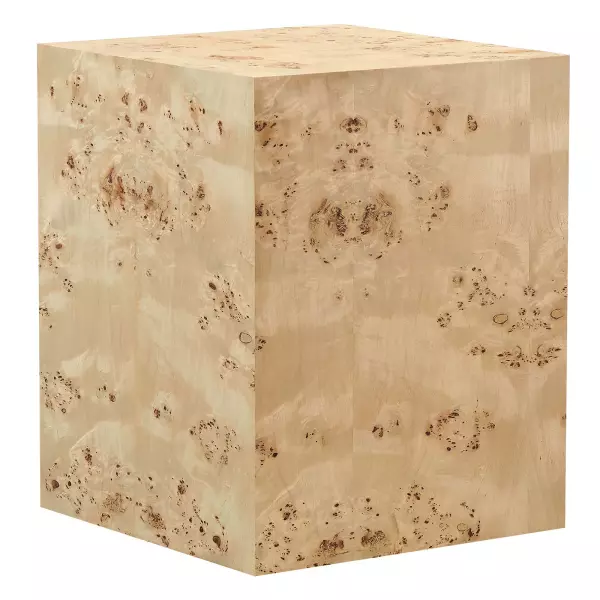 EEI-6273-NAB Cosmos 16" Square Burl Wood Side Table