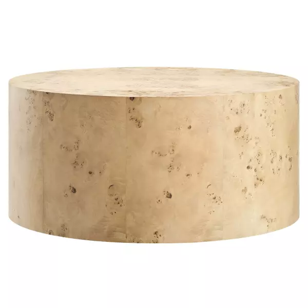 EEI-6274-NAB Cosmos 35" Round Burl Wood Coffee Table