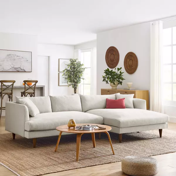 EEI-6612-HEI Zoya Right-Facing Down Filled Overstuffed Sectional Sofa