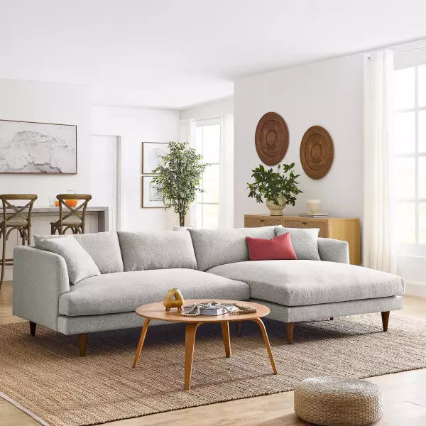 EEI-6612-HLG Zoya Right-Facing Down Filled Overstuffed Sectional Sofa