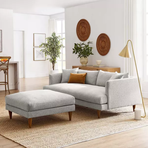 EEI-6614-HLG Zoya Down Filled Overstuffed Sofa and Ottoman Set
