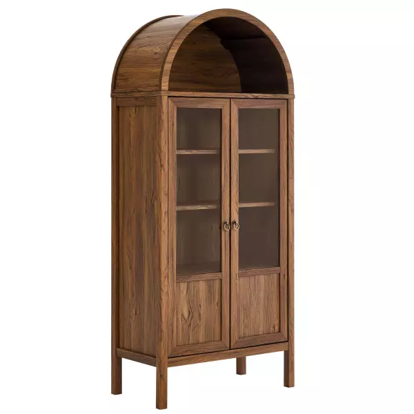 EEI-6638-WAL Modway Tessa Arched Tall Storage Display Cabinet in Walnut