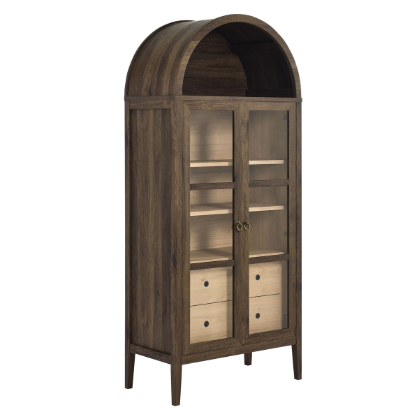EEI-6639-WAL-HCK Nolan Tall Arched Storage Display Cabinet by Modway in Brown