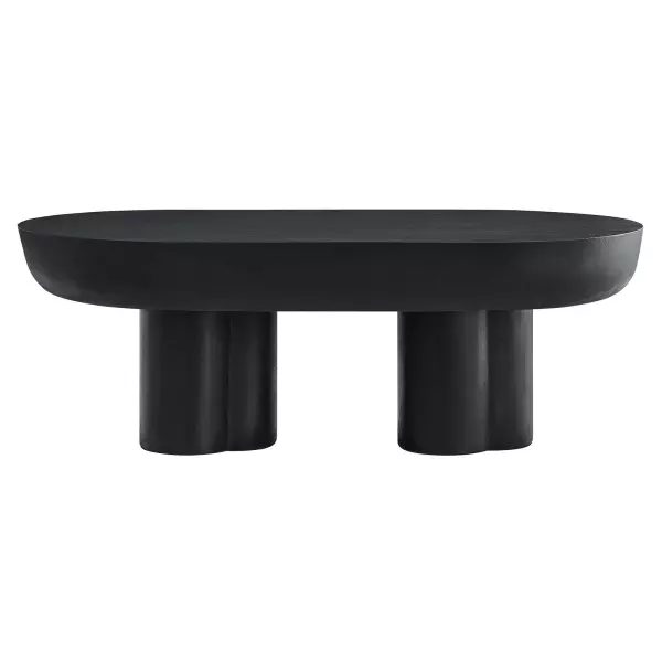 EEI-6763-BLK Caspian Oval Concrete Coffee Table