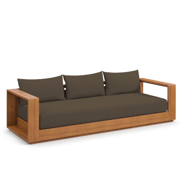 EEI-6784-NAT-COA Tahoe Outdoor Patio Acacia Wood Sofa by Modway in Brown