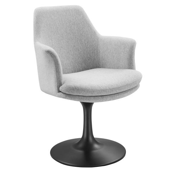 EEI-6956-BLK-HLG Lippa Swivel Dining Upholstered Armchair by Modway in Gray
