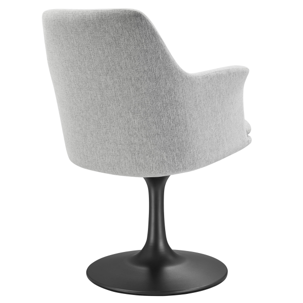 Eei 6956 Blk Hlg Lippa Swivel Dining Upholstered Armchair By Modway In Gray 5