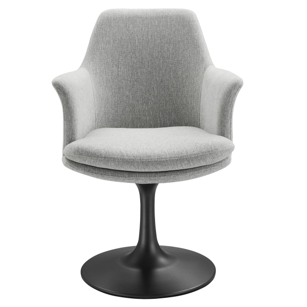 Eei 6956 Blk Hlg Lippa Swivel Dining Upholstered Armchair By Modway In Gray 6