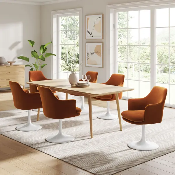 EEI-6957-WHI-RUS Lippa Performance Velvet Swivel Dining Armchair by Modway