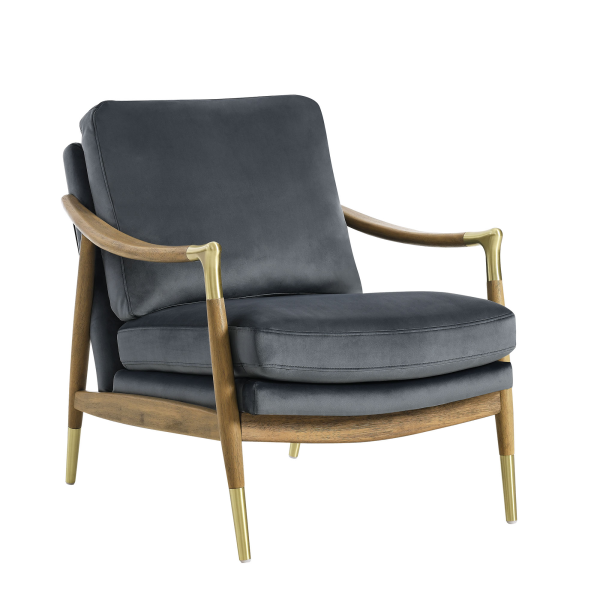 EEI-7056-CAB-WAL Langford Performance Velvet Accent Armchair by Modway in Cadet Blue