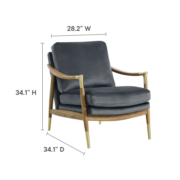 Eei 7056 Cab Wal Langford Performance Velvet Accent Armchair By Modway In Blue 3