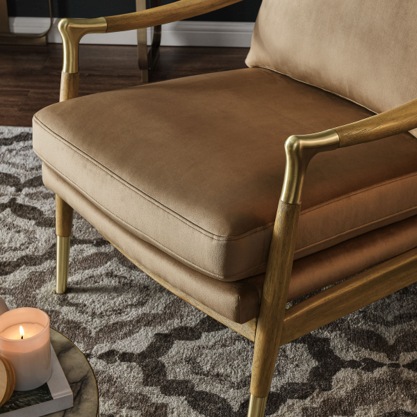 Eei 7056 Tau Wal Langford Performance Velvet Accent Armchair By Modway In Brown 9
