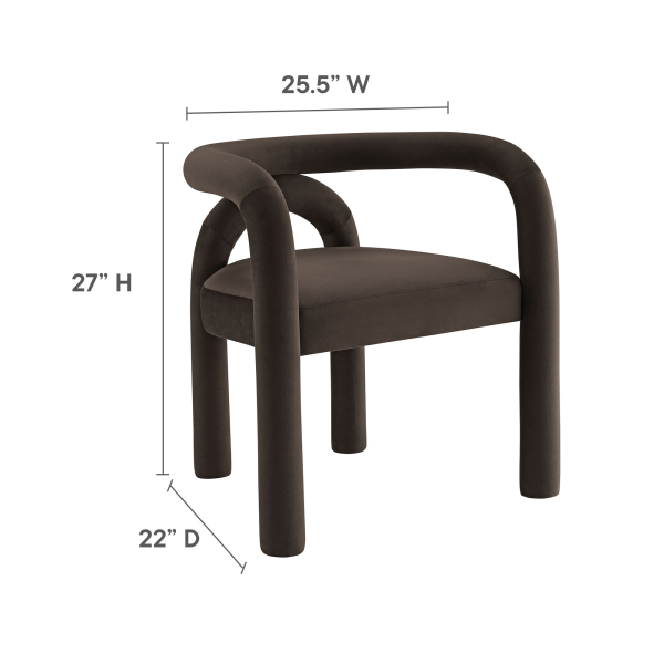 Eei 7104 Coa Astrid Performance Velvet Dining Chair By Modway In Brown 3