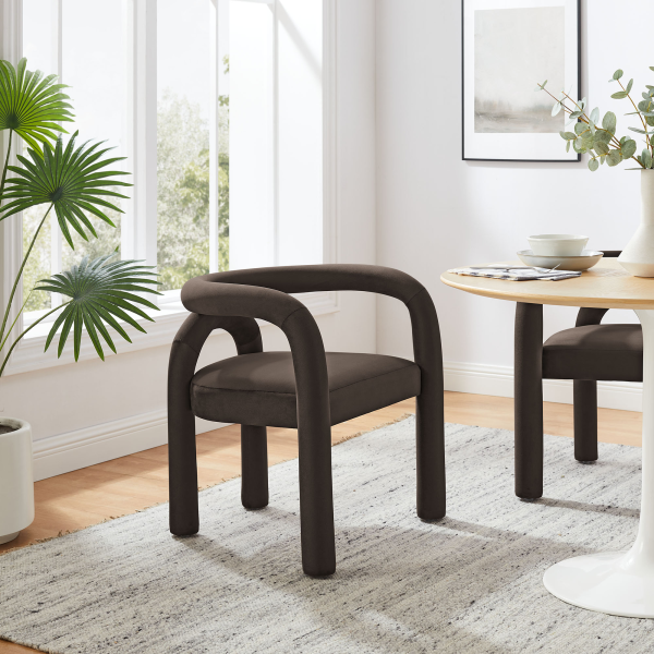 EEI-7104-COA Astrid Performance Velvet Dining Chair by Modway in Brown