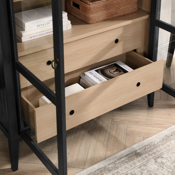 Eei 7168 Blk Oak Nolan 74 Tall Wide Arched Storage Display Cabinet By Modway In Black 11