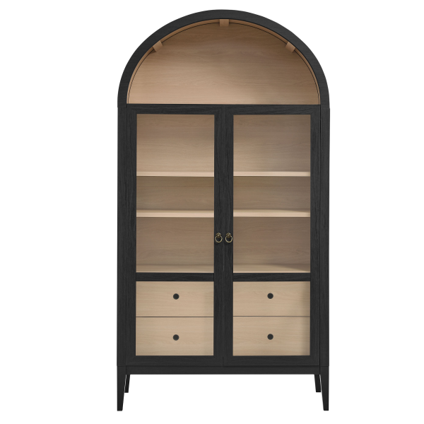 Eei 7168 Blk Oak Nolan 74 Tall Wide Arched Storage Display Cabinet By Modway In Black 5