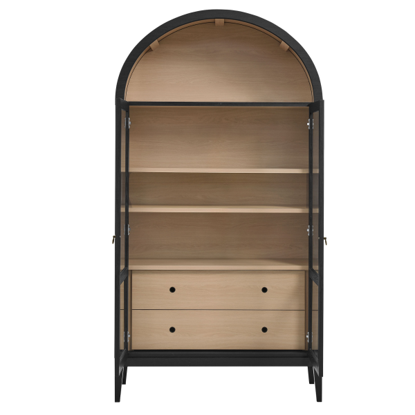 Eei 7168 Blk Oak Nolan 74 Tall Wide Arched Storage Display Cabinet By Modway In Black 6