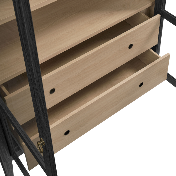 Eei 7168 Blk Oak Nolan 74 Tall Wide Arched Storage Display Cabinet By Modway In Black 7