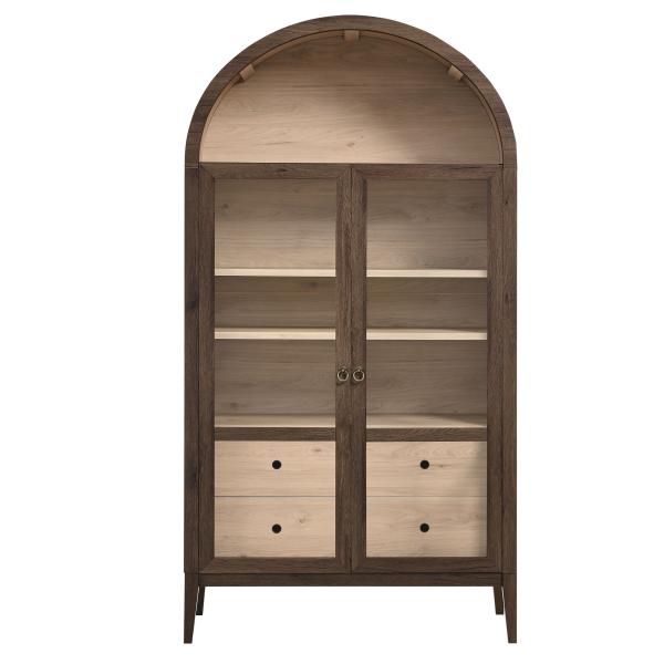 Eei 7168 Wal Loa Nolan 74 Tall Wide Arched Storage Display Cabinet By Modway In Brown 5