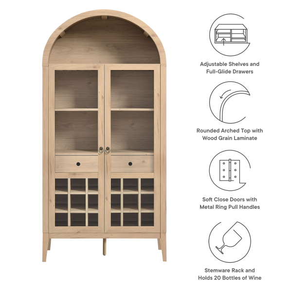 Eei 7203 Loa Nolan Arched Bar Cabinet By Modway In Natural 2