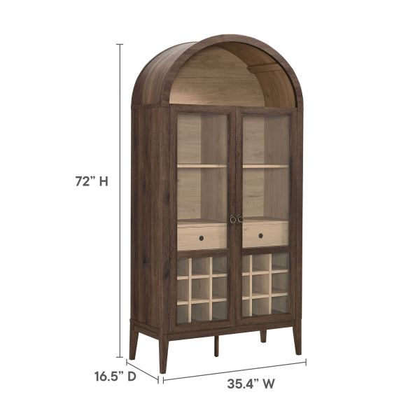 Eei 7203 Wal Loa Nolan Arched Bar Cabinet By Modway In Brown 3