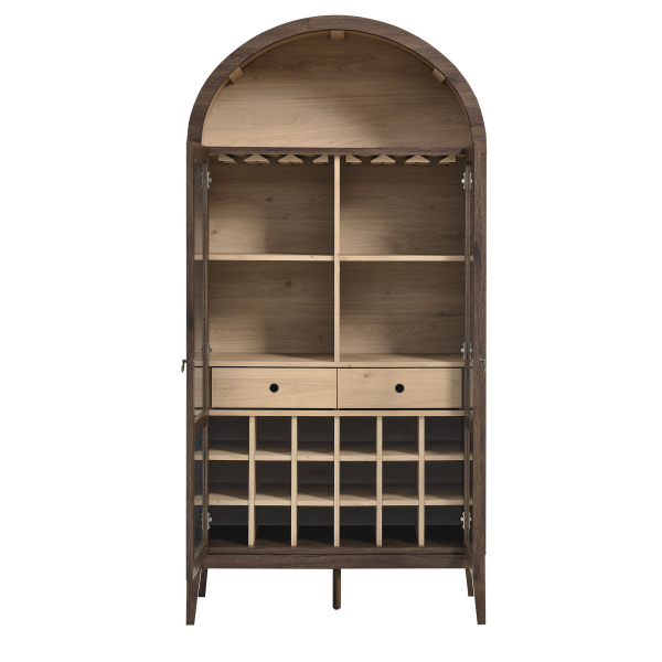 Eei 7203 Wal Loa Nolan Arched Bar Cabinet By Modway In Brown 6