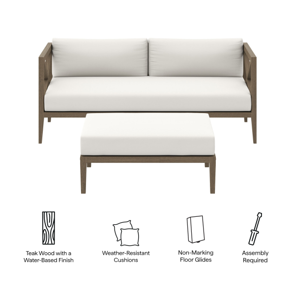 Eei 7273 Wgr Whi Northlake Outdoor Patio Teak Wood Loveseat And Ottoman Set By Modway 2