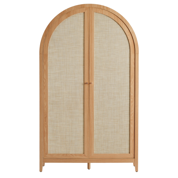 Eei 7294 Nat Calista 79 Tall Wide Rattan Arched Storage Cabinet By Modway 5