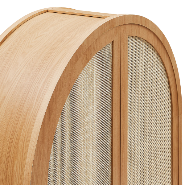 Eei 7294 Nat Calista 79 Tall Wide Rattan Arched Storage Cabinet By Modway 7